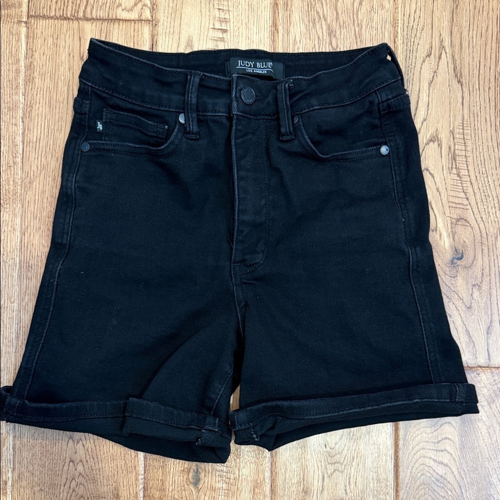 Judy Blue Black High-Rise Denim Shorts Size Small